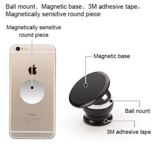 360° Magnetic Dashboard Phone Mount base attached to car dashboard