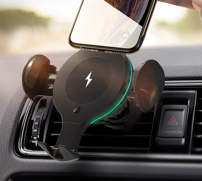 15W Smart Sensor Wireless Car Charger Mount auto-clamping sensor open