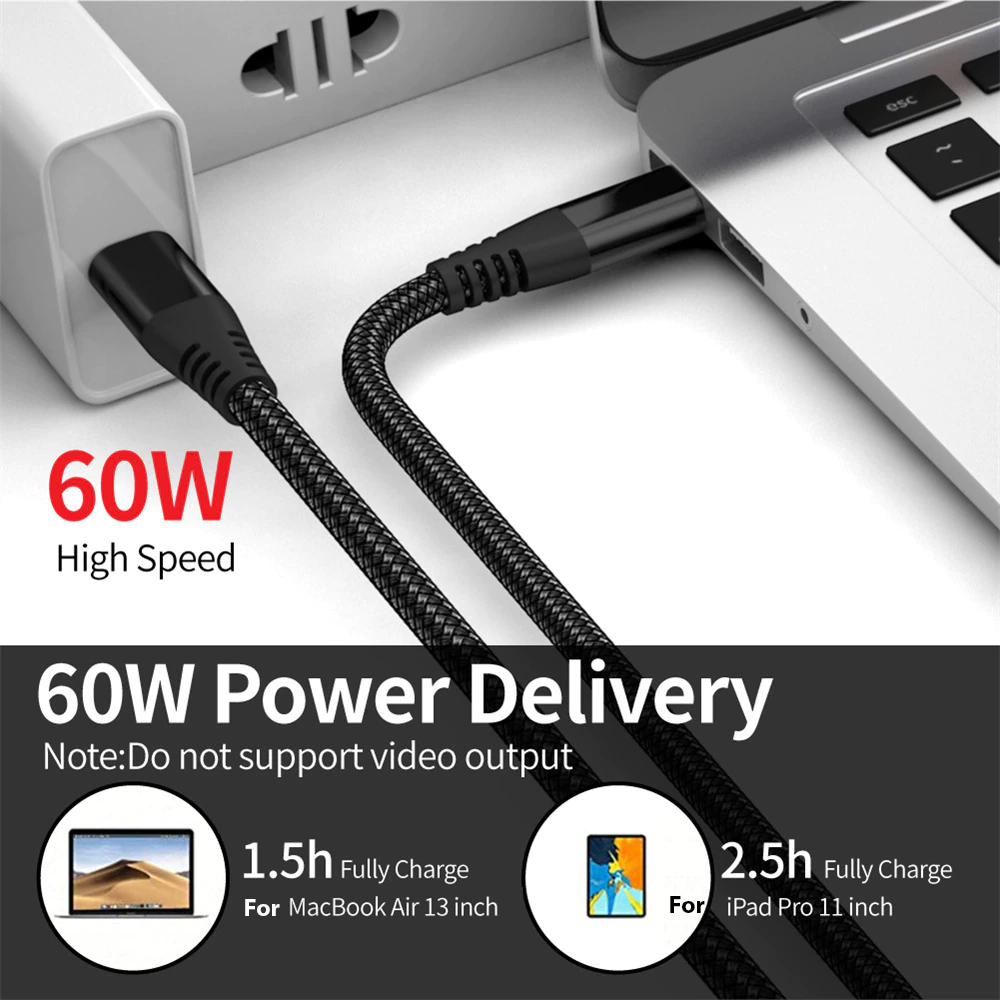 Braided USB-C to USB-C Charging Cable fast charging compatibility