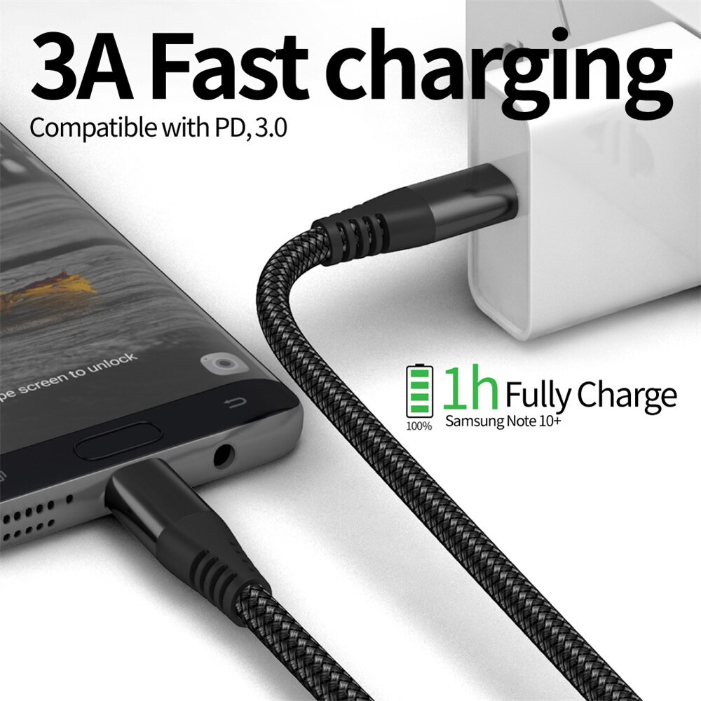 Braided USB-C to USB-C Charging Cable connector detail