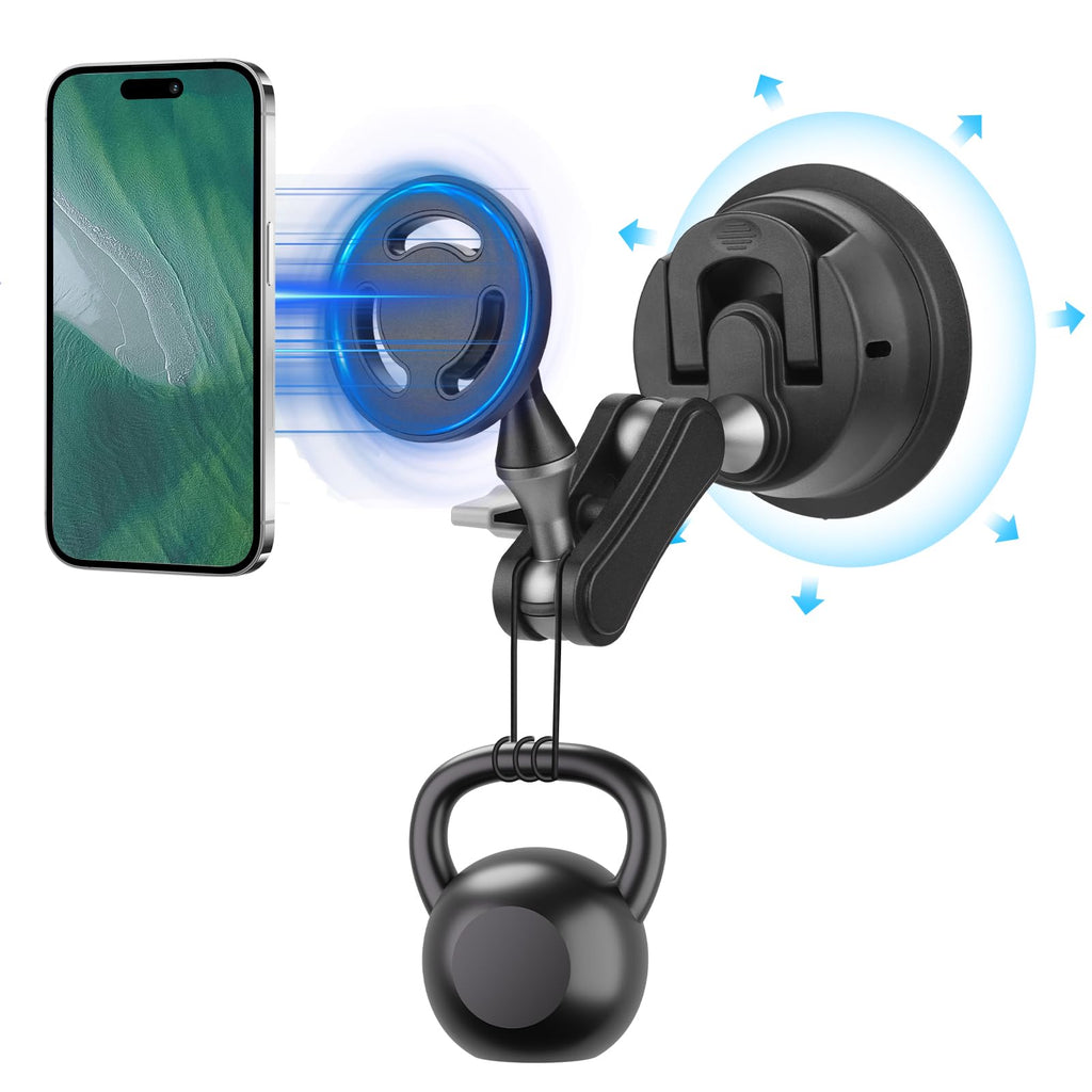 Vacuum Magnetic Phone Mount holding phone with N52 magnets