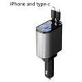 4-in-1 Retractable Fast Car Charger plugged into car power outlet